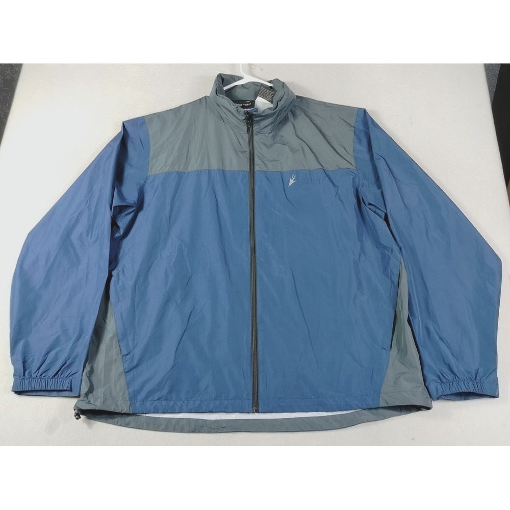 frogg toggs Rain Jacket Mens XL Blue Gray Hooded Windbreaker RT62141-722